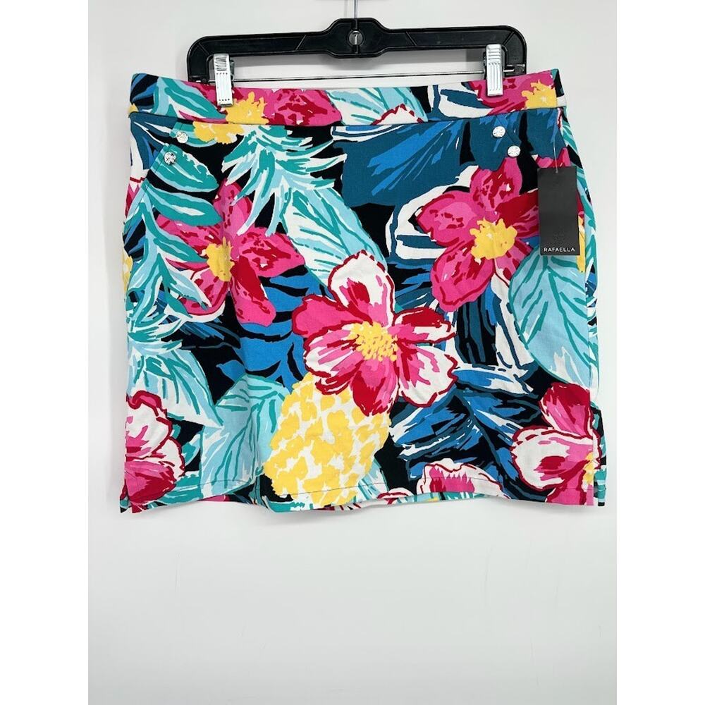 RAFAELLA Mini Skort‎ Floral Size XL Pockets Summer Spring Tropical Skirt Cruise